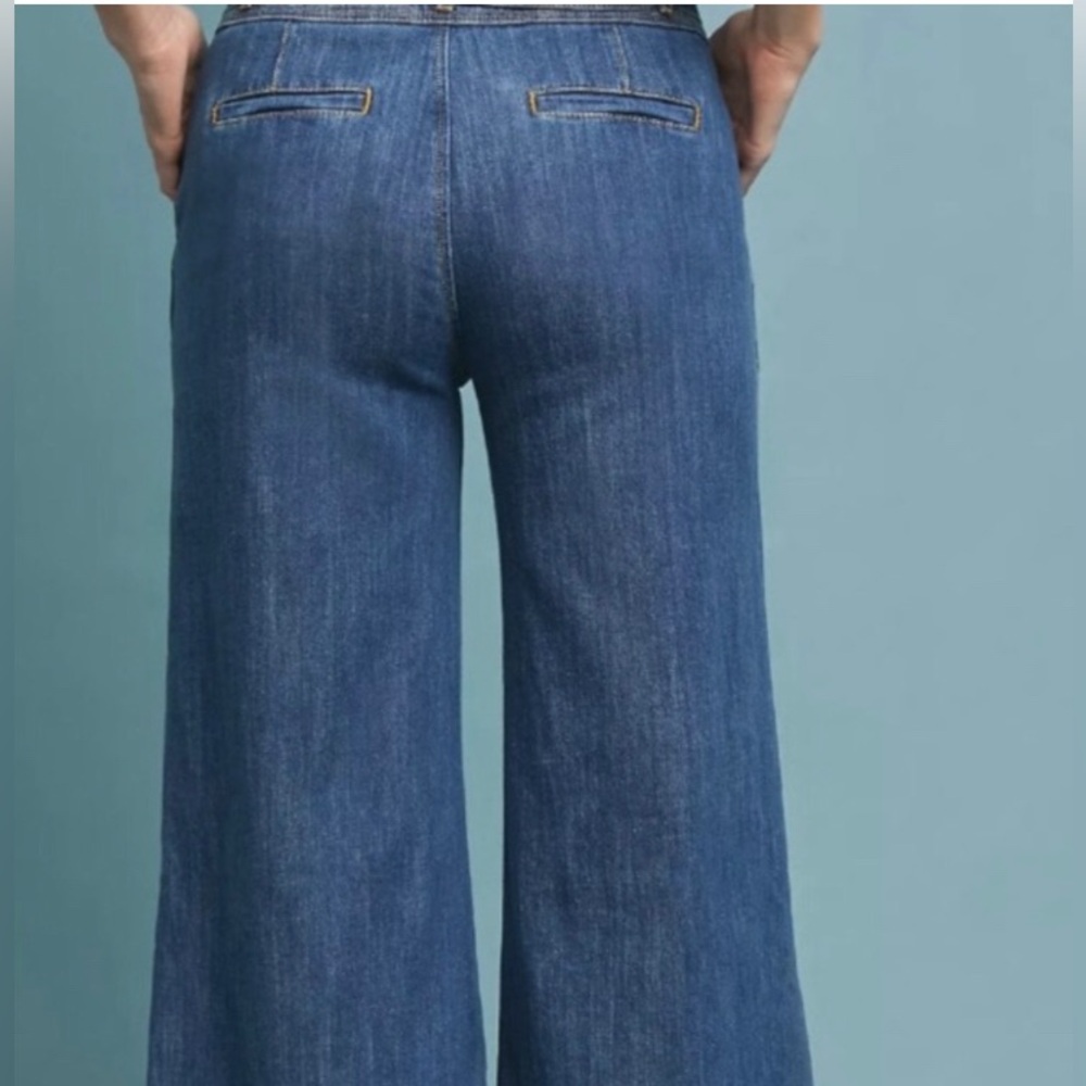 Anthropologie Pilcro Letterpress Jeans 28 Belted High Rise Cropped Wide Leg 140$ - Picture 2 of 8